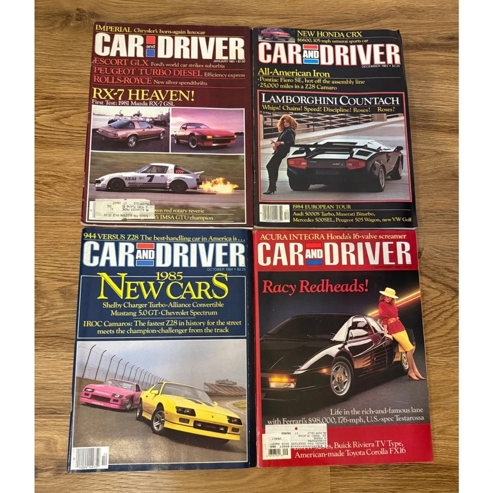 🚗 Vintage Car and Driver Magazine Lot 14 Issues 1981-1989 Ferrari Porsche BMW